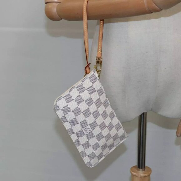 LOUIS VUITTON Damier Azur Neverfull PM Pouch Accessory Pouch LV Auth - Picture 6 of 15